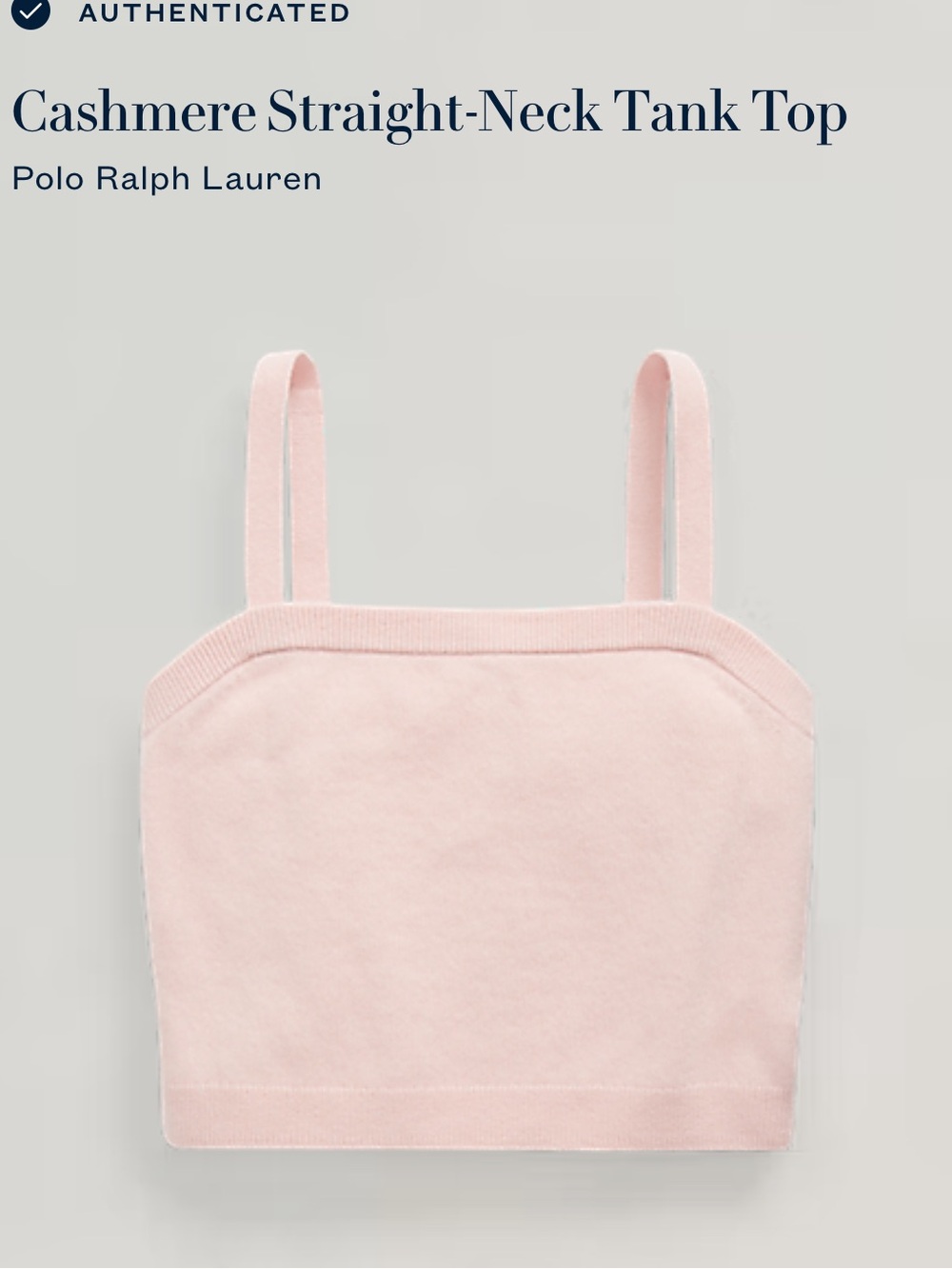 NWT polo Ralph Lauren washable 100% cashmere pink straight neck tank top Sz L - Picture 8 of 9